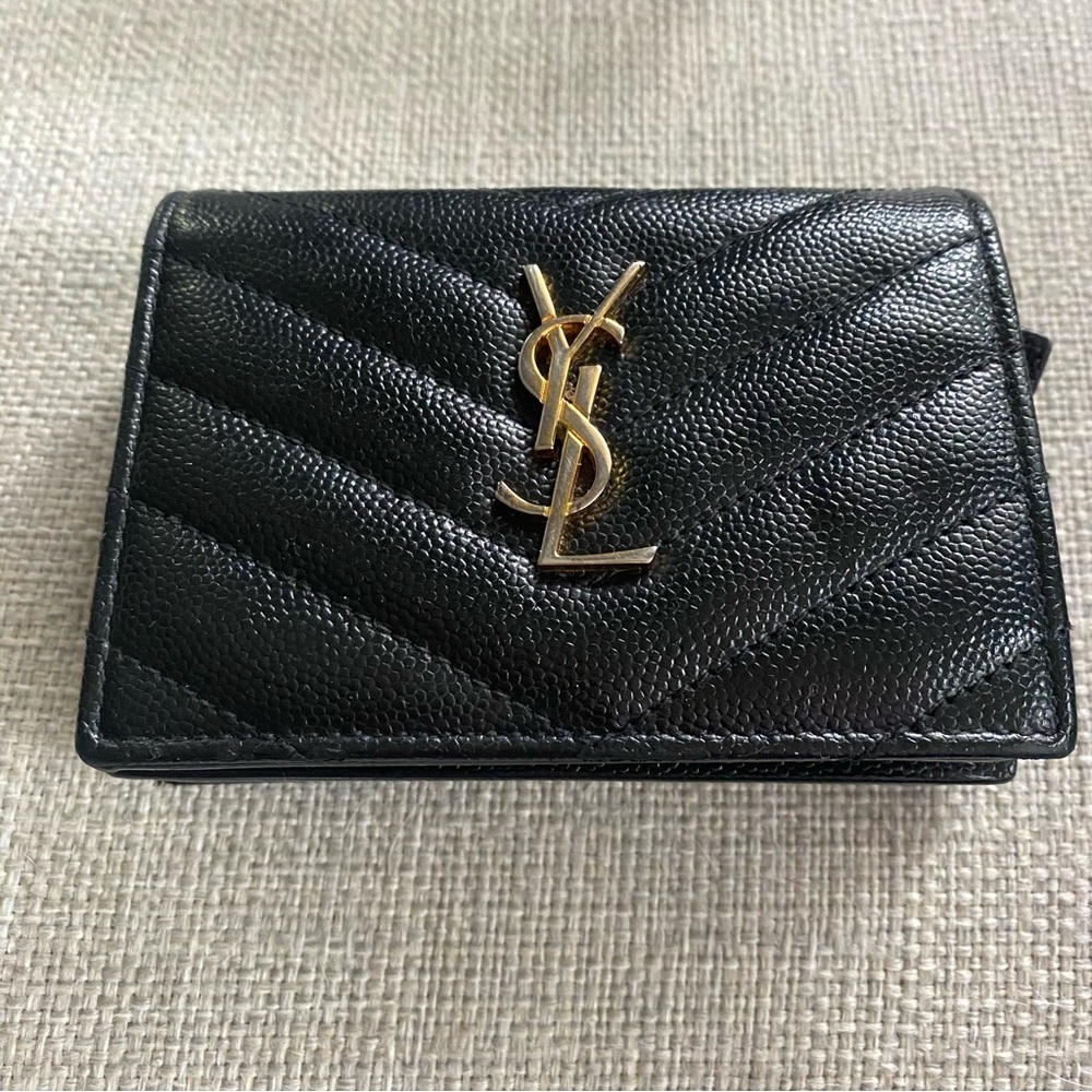 Saint Laurent Graine de Poudre Matelasse Chevron Envelope Wallet